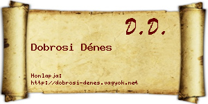 Dobrosi Dénes névjegykártya